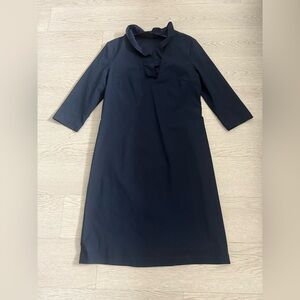 J. Mclaughlin Ruffle Collar Chic 3/4 Sleeve Classic Dress Size 8